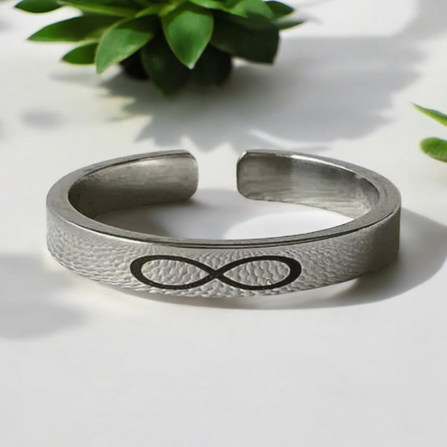 Ring Band Infinity Symbol Silver Sterling 925