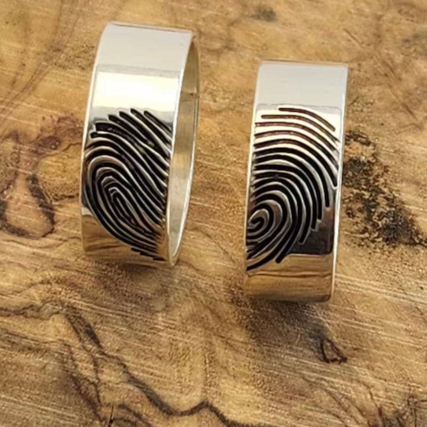 Couple Bands Silver Sterling 925 Hallmarked