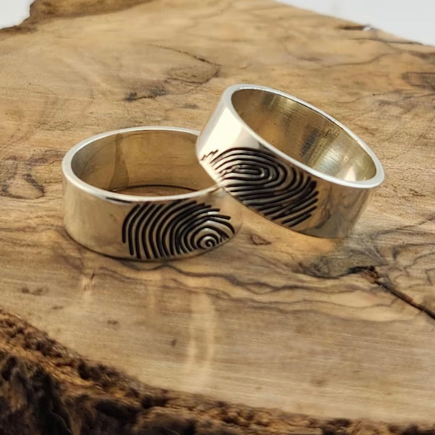 Couple Bands Silver Sterling 925 Hallmarked