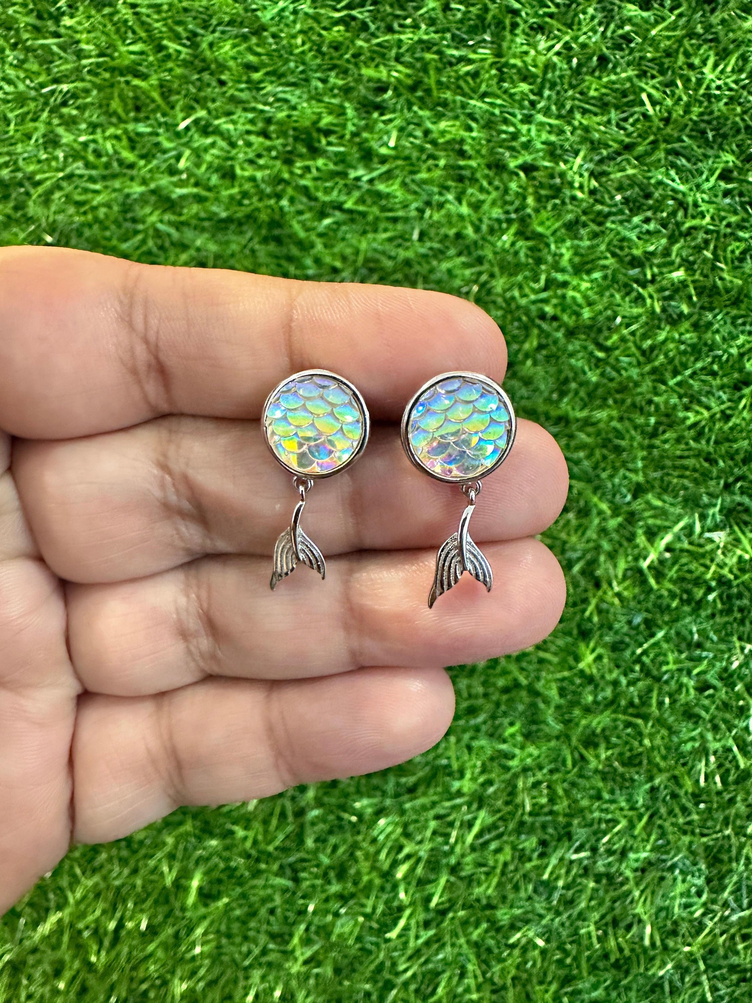 Earring Mermaid Design Silver Sterling 925 Hallmarked
