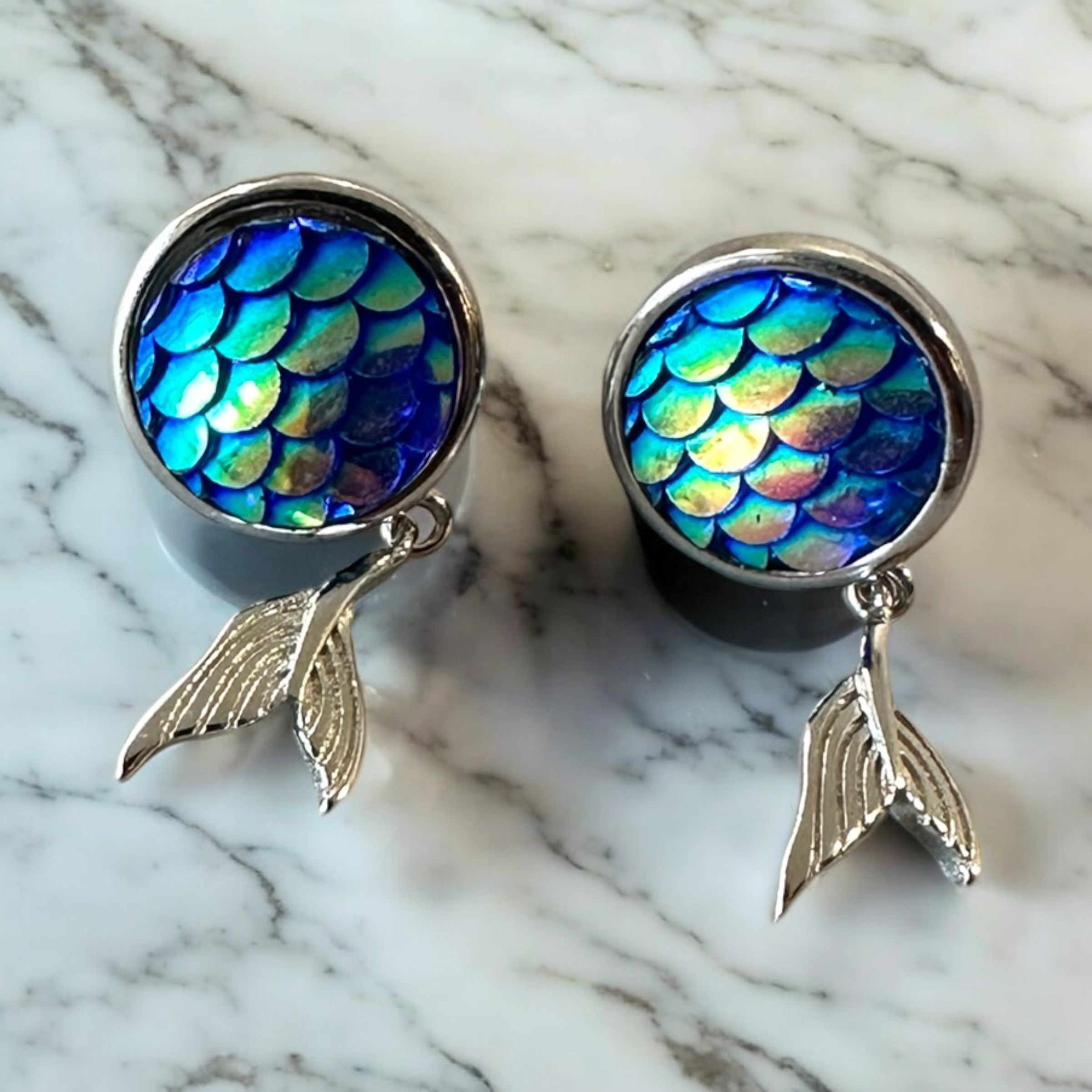 Earring Mermaid Design Silver Sterling 925 Hallmarked