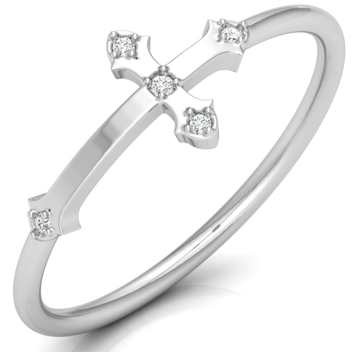 Cross Ring Silver Sterling 925 Hallmarked