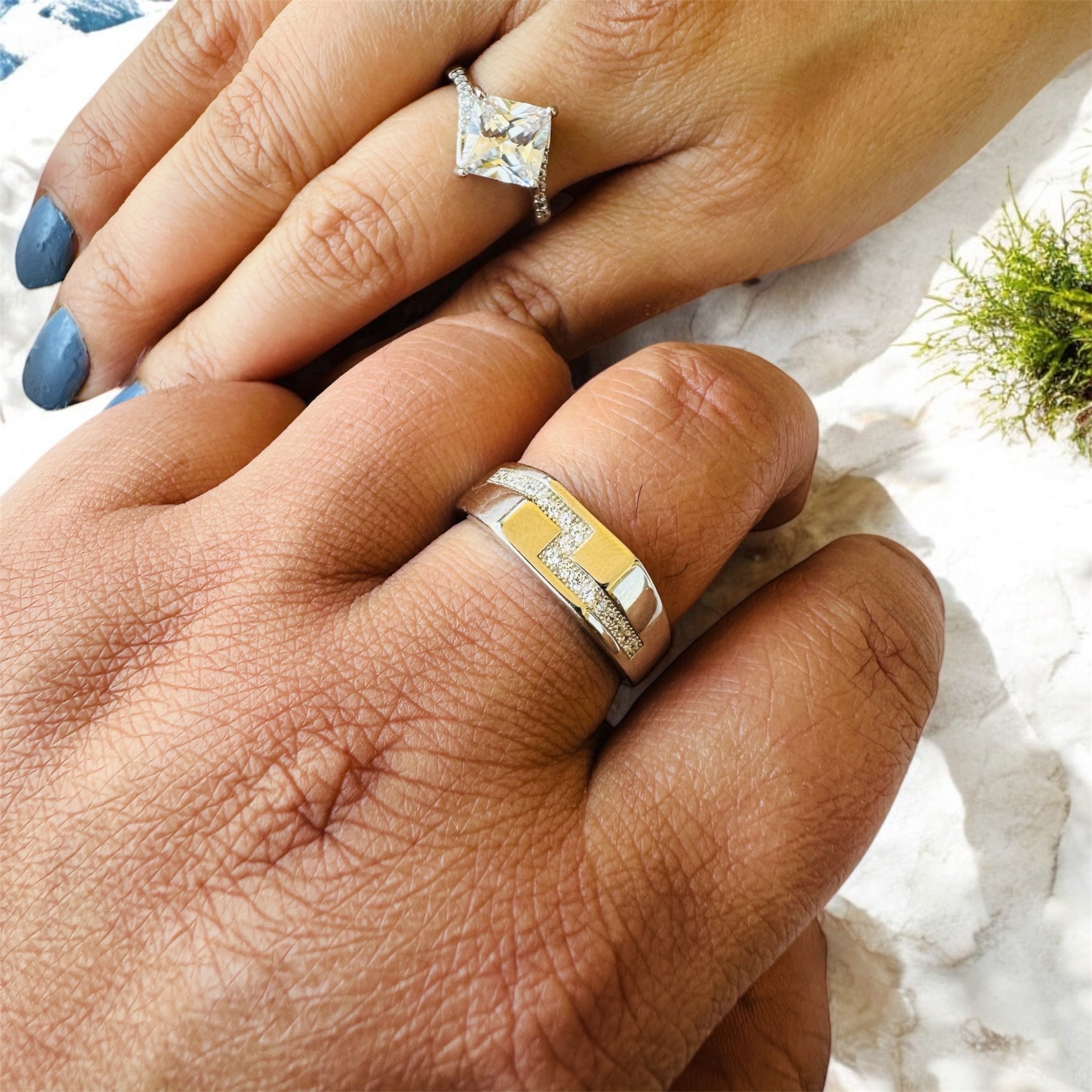 Couple Ring zirconia code -437